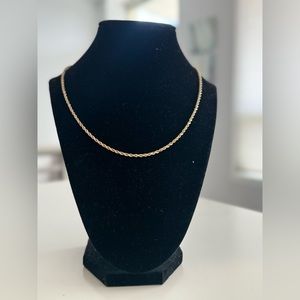 Solid 14k Yellow Gold Rope Chain Necklace (Unisex)